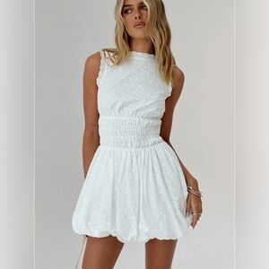 Princess Polly Vittoria Bubble Hem Mini Dress White Size 6